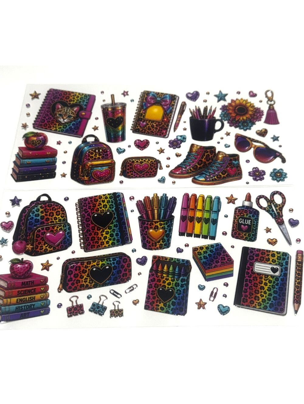2 Cup Wraps Leopard School Supplies UV DTF for 16 oz Cups or Tumblers Ornaments